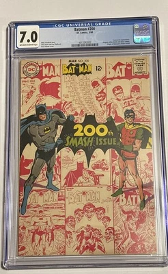 Batman #200 200th Smashing Issue CGC 7.0 Grade Joker cameo DC Comics March 1968 - Image 1 of 4