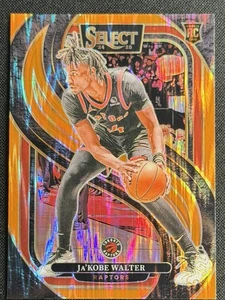 2024 Select Premier Ja’Kobe Walter Orange Shock RC #195 Toronto Raptors - Picture 1 of 3
