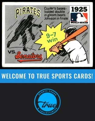 1971 Fleer World Series #23 Pirates vs. Senators Kiki Cuyler Walter Johnson - Image 1 of 2