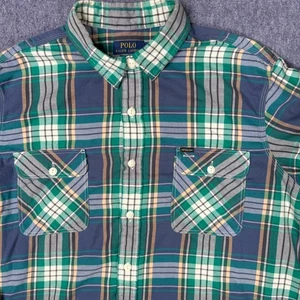 Polo Ralph Lauren Mens Plaid Long Sleeve Button Down Shirt - XXL Classic Fit EUC - Picture 1 of 7