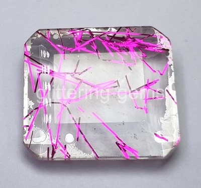 112.65 Ct Emerald Pink Rutilated Quartz Certified Transparent Loose Gems 5AOZ - Image 1 of 4