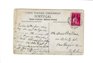 PORTUGAL 1912 Bild Postkarte geschickt von Lissabon nach USA - Knick - Bild 1 von 2