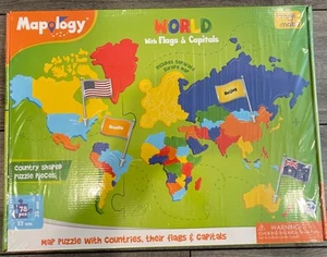 Imagimake Mapology World with Flags & Capitals Fun Educational Jigsaw Puzzle NEW - Picture 1 of 8
