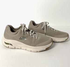 Skechers Mesh Air Cooled Arch Fit Herren Schnürschuh Sneaker Schuhgröße 11 Taupe 232040 - Bild 1 von 17