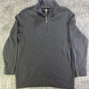 LULULEMON Waffelstruktur Strick HALF ZIP Pullover XS meliert schwarz LM3ENGS - Bild 1 von 8