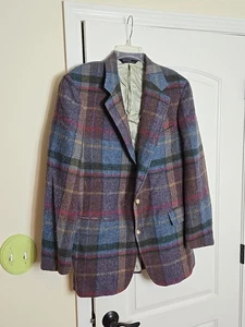 RARE VTG POLO RALPH LAUREN PLAID BLAZER SPORT COAT JACKET 42 L, Large, Grail - Picture 1 of 23