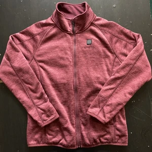 Ororo weinrotes Sweatshirt mit durchgehendem Reißverschluss Damen kleine beheizte Bekleidung * OHNE BATTERIE * (F) - Bild 1 von 10