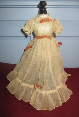 MAGNIFIQUE ROBE ANCIENNE POUR POUPEE ANCIENNE - Photo 1/4