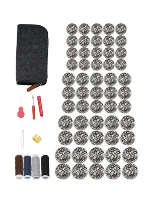 55pcs Silver Tree Bark Texture Buttons, Repair Kit for Coat Suit Clothing Sewing - Image 1 of 4