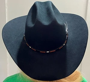 Stetson Black XXX Cowboy Hat 7 3/8 R. EXCELLENT CONDITION! - Picture 1 of 8