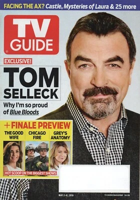 TV GUIDE Magazine May 2-8 2016 Tom Selleck Blue Bloods Ellen Pompeo - Image 1 of 3