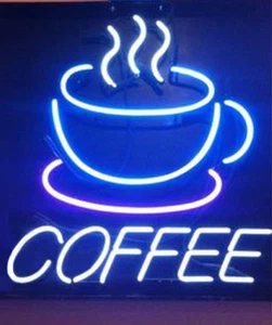 COFFEE Neon Sign Light Beer Bar Pub Wall Decor Handmade Visual Artwork 17"x14" - Picture 1 of 1