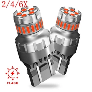 2/4/6X 7443 7444 Red LED Bulb Brake Tail Stop Parking Light 7440 T20 Bright Lamp - Picture 1 of 25