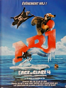 PUBLICITÉ DE PRESSE 2012 RADIO NRJ L'AGE DE GLACE 4 LA DERIVE DES CONTINENTS - Picture 1 of 1