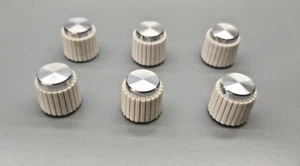 6 DE PERILLAS DE CONTROL BLANCAS/PLATEADAS DE 17 MM DE DIÁMETRO PARA ADAPTARSE AL EJE D DE 6,3 MM - Imagen 1 de 2