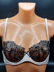 ANN SUMMERS SEXY MINK FLORAL LACE UNDERWIRE BALCONY NAKED BACK BRA 34B NEW - Picture 1 of 3