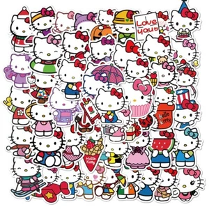 50er Set süße Anime Aufkleber Hello Kitty für Laptop, Trinkflaschen, Sammelalbum - Bild 1 von 6