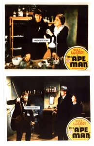 BELA LUGOSI THE APE MAN (1943) HORROR MOVIE LOBBY CARDS LOT (2) 11X14 - Picture 1 of 1