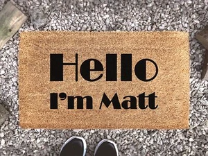 Hello I'm Matt - Divertido Alfombrillo Personalizado - Nuevo Regalo para el Hogar - Divertido Regalo - - Imagen 1 de 10