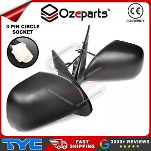 TYC Pair LH+RH Electric Door Mirror (Round socket) For Toyota Hiace 2005-2013 - Picture 1 of 6