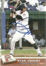 2009 Portland Sea Dogs RYAN KHOURY Signed Card autograph RED SOX WEST JORDAN, UT