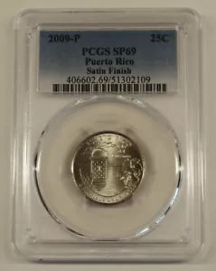 2009 P Satin Finish Puerto Rico Quarter PCGS SP69, Free Shipping - Picture 1 of 4