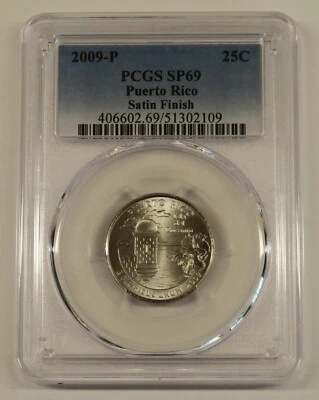 2009 P Satin Finish Puerto Rico Quarter PCGS SP69, Free Shipping - Image 1 of 4