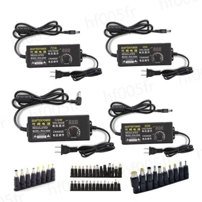 Adjustable AC To DC 12V Power Supply Adapter 15V 18V 3V 9v-12V 24V Volt charger - Image 1 of 4