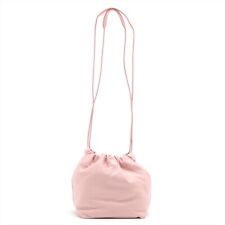 Jil Sander Drawstring Leather Shoulder Bag pink