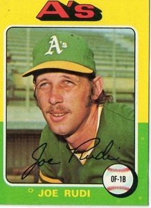1975 Topps JOE RUDI #45 Oakland Athletics NM-Mint