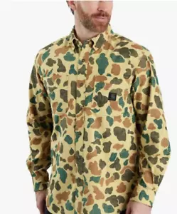 Carhartt Men's Rugged Flex Relaxed Fit Midweight Flannel Camo LongSleeve Shirt-M - Picture 1 of 1