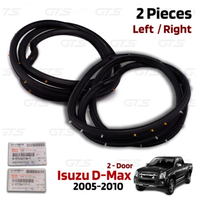 Pair Front Door Rubber Seal Weatherstrip Fits Isuzu D-Max 2003-2010 Mu-7 2005-13 - Image 1 of 4