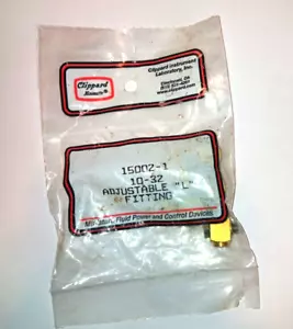 Clippard 15002-1 Minimatic 10-32 Filettatura Regolabile Raccordo a L Ottone, PKG DA 5 - Foto 1 di 2