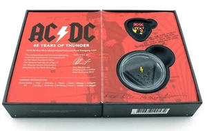 AC/DC 2018 Aussie Uncirculated $5 Triangular Coloured Coin 45 Years of Thunder - Picture 1 of 5
