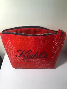 Kiehl's Red Textured Limited Edition Andrew Bannecker Makeup Bag - New - Picture 1 of 1