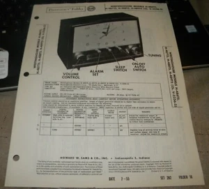 WESTINGHOUSE AM RECEIVER WITH ELECTRIC CLOCK - 4 MODELS (SAMS PHOTOFACT 282-16) - Picture 1 of 1