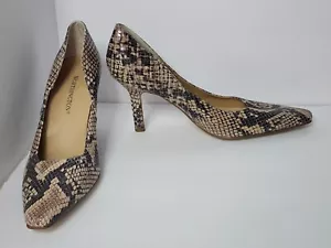 Women's Worthington size 7, 3" inch stiletto pumps. Tan/ Black snake skin. New. - Picture 1 of 7