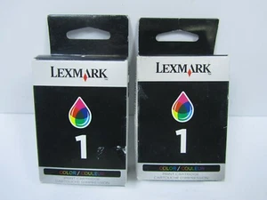 2 Nuevos Cartuchos de Tinta Genuinos Lexmark #1 Serie X2470 X3470 Serie Z Z730 Color - Imagen 1 de 4