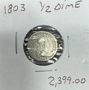 1803 Half Dime Draped Bust Heraldic Eagle Reverse Looks VG/F - Picture 1 of 4