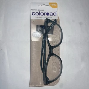 Foster Grant Carter Blue Reading Glasses 2.00 Aviana With Soft Case. - Picture 1 of 2
