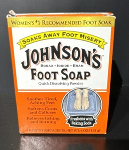 4 Packets Johnsons Foot Soap Powder Soak Discontinued 1 oz Each - Picture 1 of 3