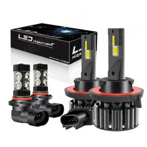 For Mitsubishi Raider 2006-2009 4PC LED Headlight + Fog Light Bulbs Combo 6000K - Picture 1 of 15