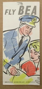 Vintage Broschüre British European Airways Routenkarte - Bild 1 von 3