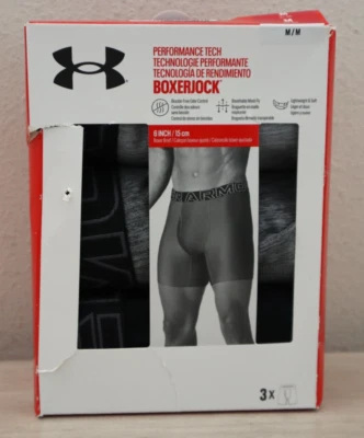 Under Armour UUSHJ823-053 Men's Sz M Multi Tech 6" Boxerjock Briefs, 3-Pack - Image 1 of 4