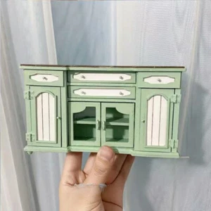 Miniature 1/12 Scale Dollhouse Unfinished Storage Cabinet Sideboard Furniture - Picture 1 of 7