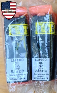 LM100XL Black Ink Cartridges for Lexmark Printers [2-Pack] - Picture 1 of 6