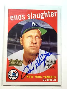 Enos Slaughter 2001 Team Topps Legends Autograph On-card 155 Auto NY Yankees HOF - Picture 1 of 3