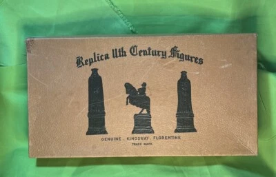 Vintage Box Only* Kingsway Florentine Replica 11th Century Chess Set Empty - Image 1 of 4