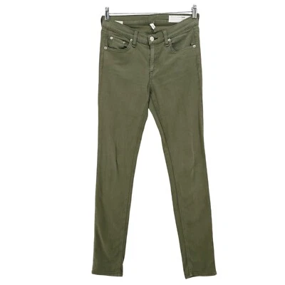 RAG & BONE Skinny Jeans Dist Army Green Cotton Tencel Stretch Size 27 - Image 1 of 4