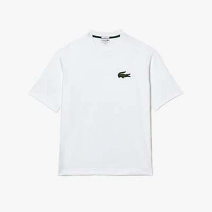 T-Shirt Lacoste Unisex lose Passform großes Krokodil Bio Baumwolle weiß TH0062 001 - Bild 1 von 13